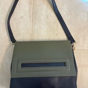 Brooks Brothers Olive and Navy Shoulder Bag